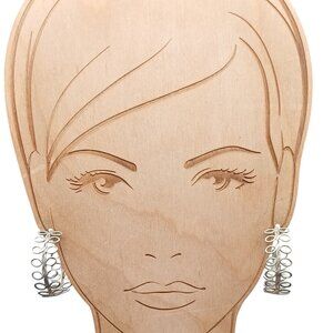 Silver Tone Loop Design Hoop Earrings Lightweight Openwork Style Vintage-Inspire